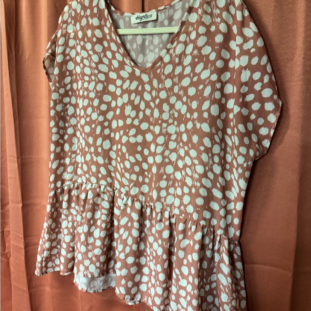 Stylish Mauve and White Spotted Blouse